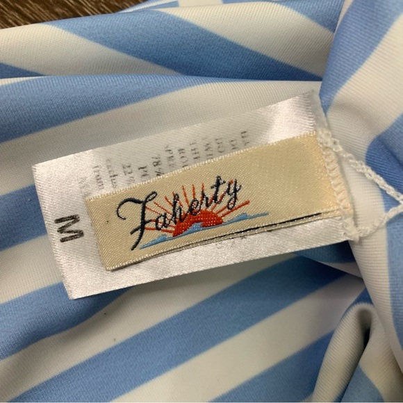 Faherty womens Tropical/ stripe reversible low back one piece swimsuit M - Picture 11 of 12